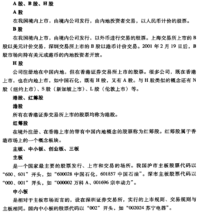 股市基本術語